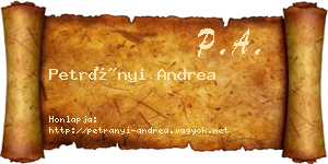 Petrányi Andrea névjegykártya
