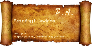 Petrányi Andrea névjegykártya